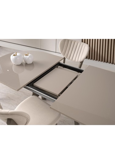 Star Capuccino Lak Panel Mutfak Masa Sandalye Takımı 82x138 Cappuccino