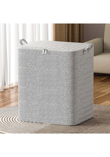 Singree 2 Adet 110l Ev Depolama Kutusu - Dayanıklı Kumaş, Çift Yönlü Metal Fermuar, Güçlendirilmiş Kollü 48x44x48cm Diğer