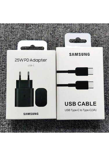 Samsung Samsung 25w Süper Hızlı Şarj Cihazı Tip C Kablo S24/s23/s22/s21/s20/note10+/z Flip/fold/a Serisi Ab 1