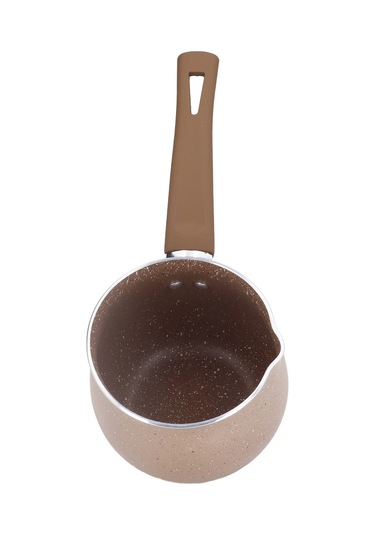 Xiyyadms 10cm Gıda Kalitesi Alüminyum Alloy Kahve Potu - Anti-yanık Tek Saplı, Kaynamaz Kaplama, Süt/çikolata/şurup Isıtma, Ev/restoran Kullanıma Uygun Kahverengi