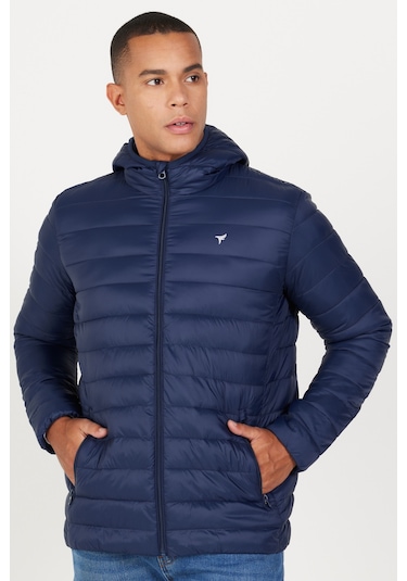 Erkek Lacı Standart Fit Normal Kesim Kapüşonlu Mont Lacı