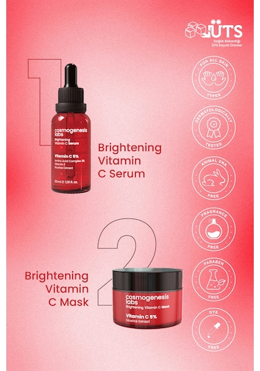 Cosmogenesis Labs Aydınlatıcı ve Pürüzsüzleştirici Temel Cilt Bakım Seti Vegan