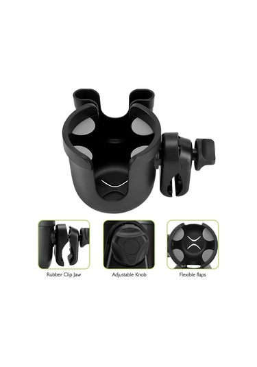 Monyee Ev, Araba Kullanıma Uygun Evrensel Su Bardaklı Telefon Tutucu - 3.5"-6.8" Telefon Büyüklüğü, Siyah Abs Plastik Malzeme