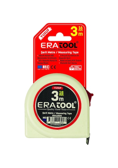 Şerit Metre 3 16mm - Beyaz Era12502 Yusuf Eratool