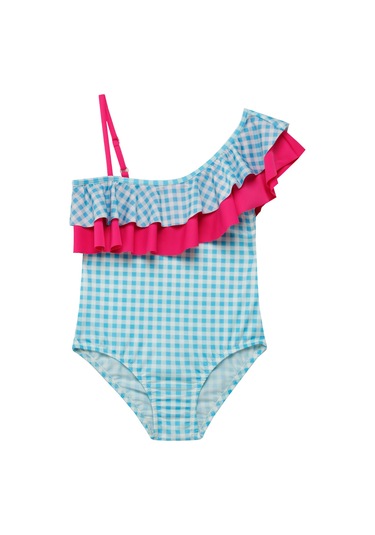 Uv Korumalı Askılı Mayo Kız Çocuk Yüzücü Mayo 5219 Mavi Mavi