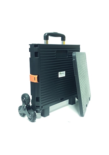 Balatlı Katlanabilir BY06-B Merdiven Çıkabilen Taşıma Arabası Siyah