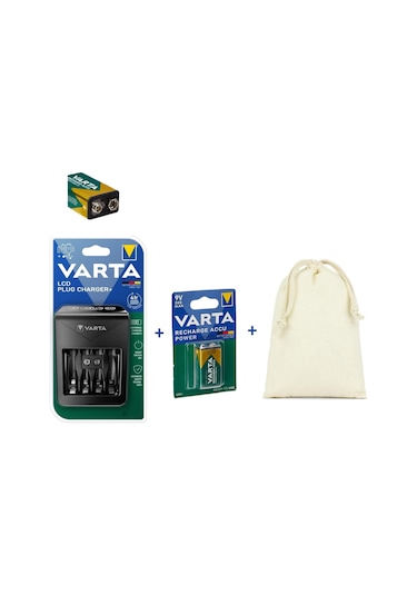 Varta Lcd Plug+şarj Cihazı+1 Adet 9v 200mah Şarjlı Pil+çanta