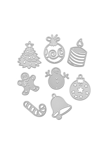 Kangvka 3 Numara Metal Gri Noel Kağıt Kesim Kalıbı - Sanat Ve El İşleri İçin Gri