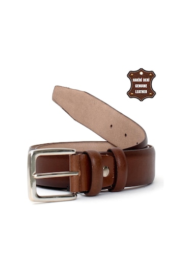 Pierre Cardin Pc351 Erkek 3,5 Cm Hakiki Deri Kemer Kahverengi-kahverengi Kahverengi