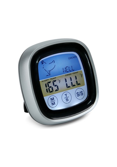 Padalink Siyah Dokunmatik Ekranlı Gıda Termometresi, 8 Et Türü Seçeneği, Zamanlayıcı Ve Alarm Özelliği, Çelik Prob, -10 C 250 C Aralığı, Sn124c Modeli Pil Yok Çok Renkli