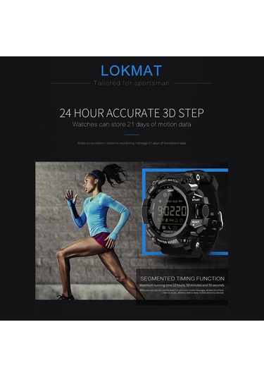 Lokmat Mk16 Akıllı Saat Askeri Ordu Dayanıklı Erkek Kadın Saat 12 Ay Pil Ömrü Ip67 / 5atm Su Geçirmez El Parlak Spor Bt Akıllı Saat Adım Sayar Aktivite Fitness Takip Cihazı Uzaktan Kamera Alarm