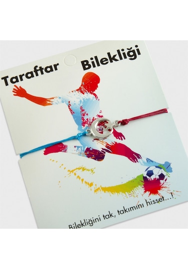 Ay Yıldız Trabzonspor Taraftar İp Bileklik 0087 Bordo - Mavi