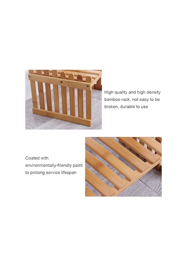 Yifomall 27cm Çift Katlı Misket Bambus Çiçek Ve Çeşitli Eşya Rafı - Dayanıklı, Organize Eden, Evde Kullanımı İçin K/d Paketle Teslim