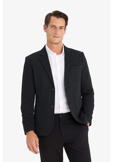 DeFacto Slim Fit Dar Kesim Astarlı Düğmeli Blazer Ceket N0503AZ25SPBK27