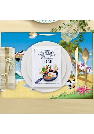 Looney Tunes Team Kumaş Amerikan Servis 4'lü Set 35x50cm Warner Bros Lisanslı Ürün, Keten Kumaş Çok Renkli