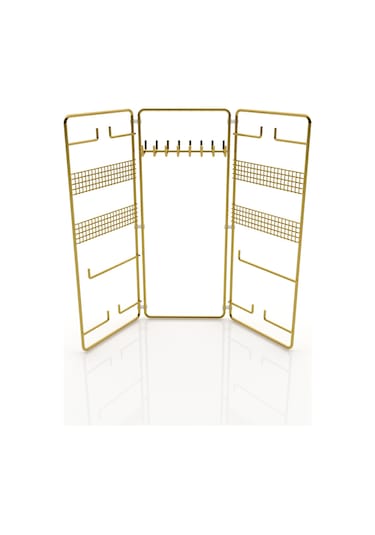 TEKNOTEL TAKI AKSESUAR STANDI DEKORATİF ORGANİZER GOLD EG210