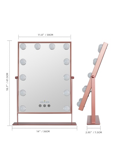 Land Of Myth LOM2087 Hollywood 3 Renk Led Makyaj Aynası Gold