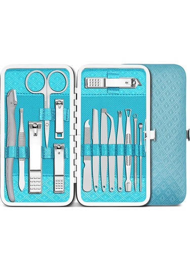 Qingmipy "15 Parçalık Paslanmaz Çelik Tırnak Bakım Seti - Profesyonel Manikür Pedikür Aletleri"