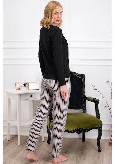Pierre Cardin 8766-s Kadın Uzun Kol Pijama Takımı 001