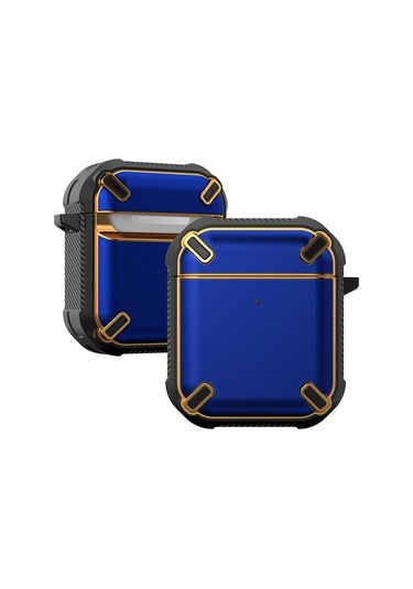 Kablosuz Kulaklık Darbeye Dayanıklı King Kong Ares Tpu Airpods Uyumlu 1/2 Için Koruyucu Kılıf Mavi