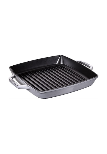 Staub Döküm Izgara Tava Çift Kulp Gri 28 Cm