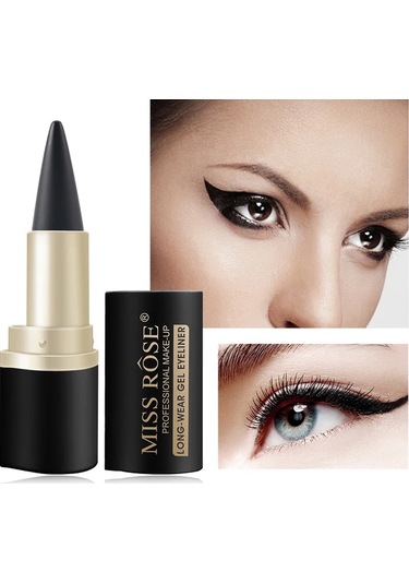 Su Geçirmez Eyeliner Macunu Eyeliner Çabuk Kuruyan Mat Eyeliner Tek Uçlu Siyah 01 Dark Topaz