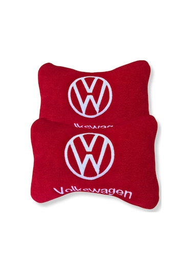Volkswagen Nakışlı Araç Oto Halı Paspas Volkswagen Kırmızı Polar Oto Yastık & Araç Aksesuar