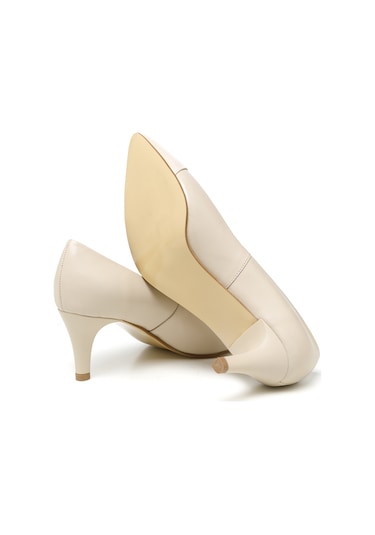 Topuklu/ Stiletto Kadın Rc-4007 Deriden Krem Krem