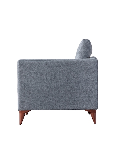 Eymense Kraft Gri Minderli Tekli Koltuk Berjer Gri