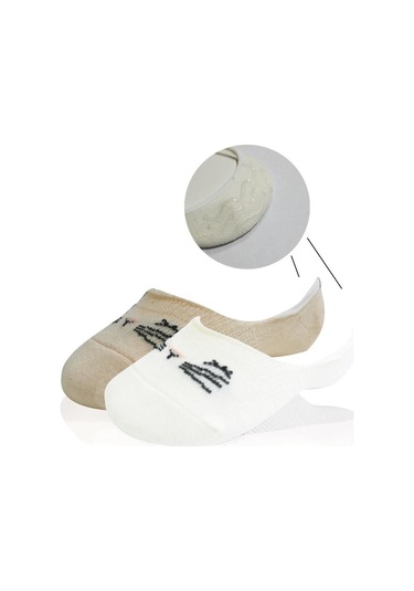 Bibaby Cute Face Kız Babet Çorap 2Lİ 68352 Somon Beyaz