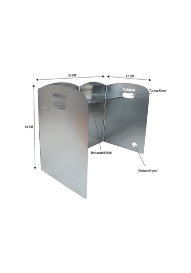 Portatif Ocak Rüzgarlığı Gri