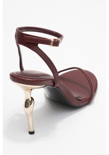 Jasmin Bordo Cilt Tek Bantlı Kadın Topuklu Ayakkabı Bordo