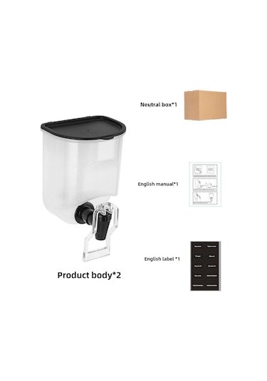 Dianziye Duvar Takılı Mutfak Şişesi Seti Siyah, 2 Adet - Şeffaf, Sızıntısız, Ölçülebilir Yağ/sos/sirk Depolama Kabı Diğer