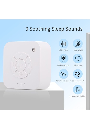Yaleker Bebek Ve Yetişkinler İçin 9 Sesli Taşınabilir Şarjlı Uyku Makinesi 112 Karakter Beyaz
