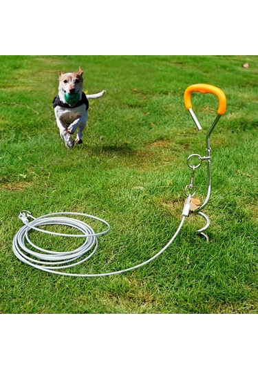 Sones Dış Mekan Evcil Hayvan Tasması Paslanmaz Çelik Zemin Çivisi Sabitleme Cıvatası, Özellikler: Klasik + Tel Halat