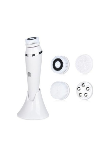 4 In 1 Yüz Temizleme Fırça Sonic Yüz Temizleme Aracı Peeling Yüz Fırça Yüz Spa Kiti Cilt Güzellik Makinesi Tabanlı Powered Yüz Temizleme Cihazları Ieu814 Beyaz