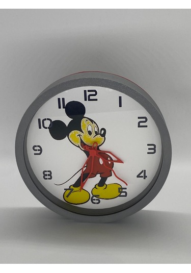 Micky Mouse Temalı, Siyah Kasa Duvar Saati Siyah