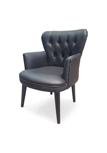 Siyah Deri Ahşap Ayaklı Ofis Koltuk Takımı Büro Koltuk Ve Kanepeleri Deri Ofis Büro Mobilyası Siyah