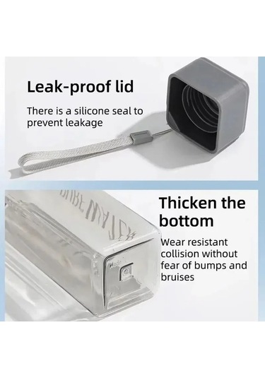 Maoyaya Şeffaf Kare İçme Bardağı Mate 1 Adet Plastik Taşınabilir Su