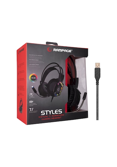 Rampage Styles USB 7.1 Version RGB Oyuncu Mikrofonlu Kulaklık