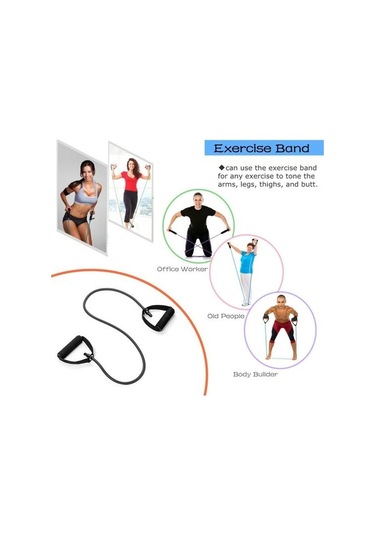 Sarı Yoga Fitness Çekme Halatı 5 Seviye Güç Eğitimi İçin Elastik Direnç Bandı Sarı