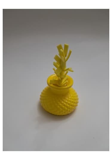 6 Adet Sarı Yapay Çiçekli Limon Sarısı Minik Vazo