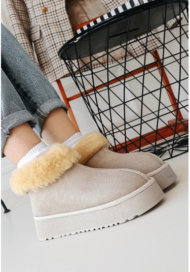 Biçomi Edali Bej Süet Bot Çok Renkli