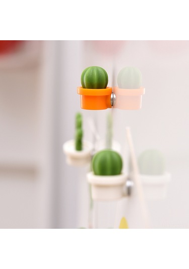 Fosenze "6 Adet Sevimli Kaktüs Buzdolabı Mıknatısı - Renkli Dekor Ve Pratik Kullanım" Portakal