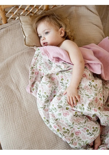 Fancy Fox Home Bebek Muslin Battaniyesi 244692862 Tozlu Pembe