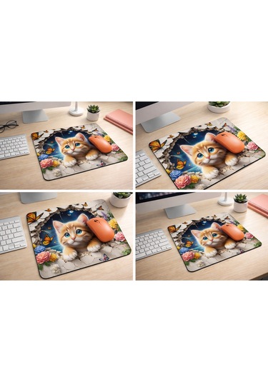 Sevimli Minik Kedi Desenli Mouse Pad Mousepad