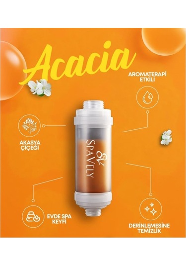 Spavely Akasya Esanslı Duş Başlığı Filtresi Arıtması Güney Kore Menşei Klor Kireç Karşıtı Hoş Kokulu 150 Gr Beyaz