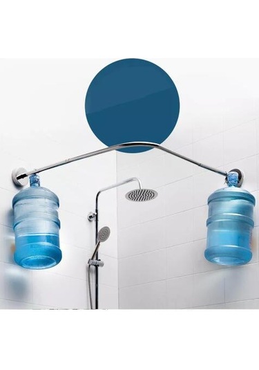 Yifomall Banyo İçin Delmezsiz Genişletilebilir Çelik Duş Çubuğu 80-100cm - Yarı-u Şekli, Kurulması Kolay, Çekirdekli Ve Dayanıklı Diğer