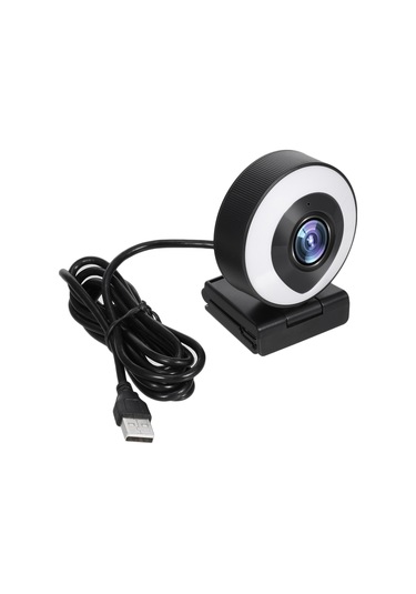 Geeksen Siyah Usb 2.0 Web Kamerası 1080p 30fps Dijital Mikrofonlu Işıldırcı Ve Tripodlu Güzellik Modu