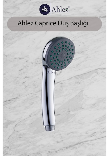Ahlez Caprice Duş Başlığı + Banyo Pvc Duş Hortumu Spiral Duş Seti Krom